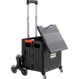Proware Katlanabilir Eşya Taşıma Arabası 35 cm x 29 cm x 88 cm PP Malzeme ile Dayanıklı Kullanım - Siyah