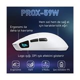 PROX-59W Serisi Hafif Kablosuz 3 Mode Oyuncu Gaming Optik Mouse (Beyaz)