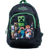 ProXbag Çocuk Okul Sırt Çantası Erkek Öğrenci Su Geçirmez Minecraft Karakterli Siyah Yeşil - Siyah - Yeşil