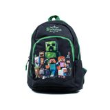 proXbag Çocuk Okul Sırt Çantası Erkek Öğrenci Su Geçirmez Minecraft Karakterli Siyah Yeşil