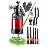 PROXCLEAN Basınçlı Yoğun Köpük Atan Pompa + Teleskopik Mop + Fırça İç Dış Detay Fırça Seti