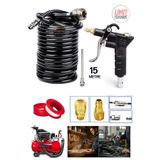 PROXTECH 15 Metre Kompresör Spiral Hava Hortumu 8 Mm Hava Tabancası ve Recor Jak Takım