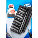 PROXTECH 25 Parça Çelik Hassas Mekanik Mıknatıslı Bits Tornavida,Saatçi Tornavidası, Yıldız, Düz, Torx Takım