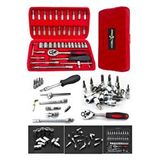 Proxtech 46 Parça Mini Lokma Takımı Otomatik Cırcırlı 1/4" Wrench Set Yüksek Kalite Kombinasyon Alet Seti Kırmızı