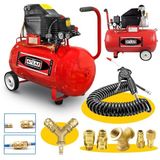 Proxtech Atlas 50 Litre Hava Kompresörü 2 hp 8 Bar 15 Mt Spiral Hortum Hava Tabancası - Jakları Full