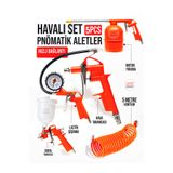 PROXTECH Ful Takım 5 Parça Havalı Kompresör Seti Boya, Motor Temizlik ve Lastik Şişirme Kompresör Takımı