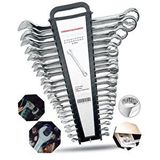 Proxtech Full Takim Tam Profesyonel Chrome Vanadium Çelik 21pcs (6-32) Kombine Açık Ağız-yıldız Anahtar Set Antrasit