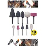 Proxtech Hobi Gravür Dremel Taşlama Ucu Mini Metal Ahşap Oyma Seti Parlatma Çapak Alma 10 Parça Matkap Uyumlu