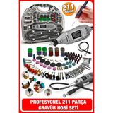 Proxtech Premium Çok Amaçlı Devir Ayarli 211 Parça Hobi Gravür Seti El Motoru Usta Set Esnek Şaft