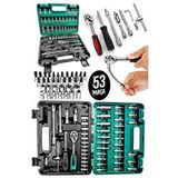 Proxtech Premium Cr-v Max Germany 1/4 Cırcırlı 53 Parça Lokma Anahtar Takımı Bits Uç Combo Tam Set Usta Set Gri