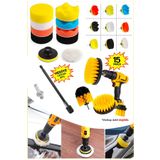 Proxtech Pro 15 Pasta Cila Polisaj Süngeri Seti 115Mm Matkap Uyumlu Pasta Cila Fırçalama Parlatma Seti