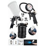 Proxtech Profesyonel Üstten Depolu Profesyonel 600 Cc Boya Sprey Tabancası 1.8mm Lastik Şişirme Takım Kırmızı