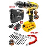 PROXTECH Stan Seri Metal Şanzuman 9998PROXDarbeli Güçlendirilmiş Pil Çift Akülü Vidalama Çanta Matkap Bit Set