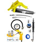 Proxtech Yüksek Kalite Büyük Boy havalı Gres Yağ tabancası 500cc, 220psi saatli Lastik Şişirme Ful Takım