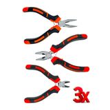 Proxtech Yüksek Kalite Mini 3lü Kombine Pense Kargaburun Yankeski Mini Kombine Set
