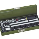 Proxxon 23078 cırcır anahtar Saatçi set ve Micro-Kompaktratsche, tornavida ucu tutucu, ideal uygunluk, adaptör, uzatmalar sağlam Stahlkasen, 1/4 inç, 32-Parça