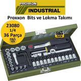 Proxxon 23080 Bits ve Lokma Takımı 36 Parça 1/4''
