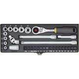 Proxxon Endüstriyel Proxxon 23078 Cırcırlı Kollu 32 Parçalı Lokma ve Bits Takımı 1/4''