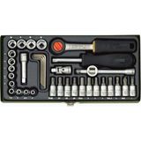 Proxxon Endüstriyel Proxxon 23080 Cırcırlı Kollu 36 Parçalı Lokma ve Bits Takımı 1/4''