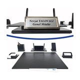 ProZenis Kilyos Siyah Çift Kalemli Isimlikli Sümen Takımı 50 x 35 cm Metal Masa Isimliği Ofis Hediyesi