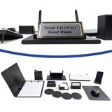 Prozenis PR810 Ofis Masa Üstü İsimlik Kalemlik Takvim Seti Tam Set 10 Parça Siyah