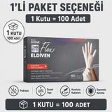 Prozirve Flex Hi-Tech Tpe Eldiven 100’LÜ Paket Tek Kullanımlık Pudrasız Elastik ve Dayanıklı - 1 Adet - Beyaz
