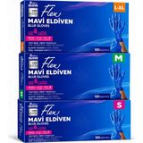 Prozirve Flex Hi-Tech Tpe Eldiven 100’LÜ Paket Tek Kullanımlık Pudrasız Elastik ve Dayanıklı - 10 Adet - Mavi - L - XL