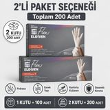 Prozirve Flex Hi-Tech Tpe Eldiven 100’LÜ Paket Tek Kullanımlık Pudrasız Elastik ve Dayanıklı - 2 Adet - Beyaz - L - XL