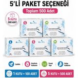 Prozirve Has-Pet Lateks Eldiven 100’LÜ Paket Pudrasız Muayene ve Gıda Uyumlu Eldiven - 5 Adet - Beyaz
