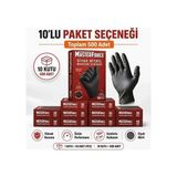 Prozirve Masterforce Siyah Nitril Eldiven 50’li Paket Pudrasız Ekstra Kalın Profesyonel Eldiven - 10 Adet - XL