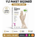 Prozirve Reflex Slimfit Copolymer Eldiven 100’LÜ Paket Gıdaya Uygun Pudrasız Tek Kullanımlık - 1 Adet - Krem