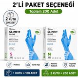 Prozirve Reflex Slimfit Copolymer Eldiven 100’LÜ Paket Gıdaya Uygun Pudrasız Tek Kullanımlık - 2 Adet - Mavi