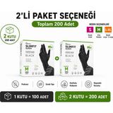 Prozirve Reflex Slimfit Copolymer Eldiven 100’LÜ Paket Gıdaya Uygun Pudrasız Tek Kullanımlık - 2 Adet - Siyah