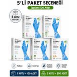 Prozirve Reflex Slimfit Copolymer Eldiven 100’LÜ Paket Gıdaya Uygun Pudrasız Tek Kullanımlık - 5 Adet - Mavi