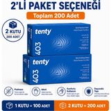 Prozirve Tenty 403 Mavi Nitril Muayene Eldiveni 100 Lü Paket Pudrasız Lateks Içermez Tek Kullanımlık - 2 Adet