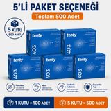 Prozirve Tenty 403 Mavi Nitril Muayene Eldiveni 100 Lü Paket Pudrasız Lateks Içermez Tek Kullanımlık - 5 Adet