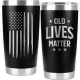 PRPinkRain Old Lives Matter Gifts - Amerikan Bayrağı Bardak, Erkekler için Benzersiz Doğum Günü Hediyeleri, Babaya Hediye, Onun için Hediyeler, Büyükbaba - Erkekler için Komik Hediyeler, Erkekler için Emeklilik