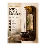 Prusias Wood Gold Kartal Başlı Aynalı Duvar Tütsülüğü – Doğal Ahşap Dekoratif Çubuk Tütsü Tutucu