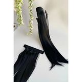 PRVT Fiber Isıya Dayanıklı Siyah At Kuyruğu Postiş Kaynak Takma Saç