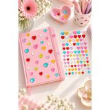 PRVT Rhinestone Kalp Figürlü Yapışkanlı Taş Sticker Saç, Yüz, Tırnak Ve Süs Taşı Yılbaşı Dekor