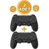 Ps 4 Joystick Tablet Telefon Pc Uyumlu Titreşimli Oyun Kolu 2 Adet - Siyah