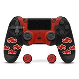 PS-4 Kablosuz Kumanda PS-4/Slim/Pro ile Uyumlu, FTFVaska P4 Kumanda Oyun Oyun Oyun Pedi, Şarj Kablolu Çift Titreşimli PS4 Uzaktan Oyun Joystick Kontrolörü (Kırmızı Bulutlu)