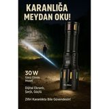 PS-9954 5000 Lümen 30W Zoomlu LED Powerbank Özellikli Şarjlı Profesyonel El Feneri - Çok Renkli - 30 W