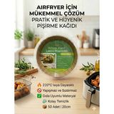 PS Peak Store Airfryer Pişirme Kağıdı 20 cm XXL (50 Adet) - Özel Saklama Kutulu - Büyük Boy (5L+) Modeller İçin - Ezilmez Kutu