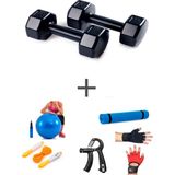 Ps Spor 1 kg Dambıl Set(1kg 2 Adet Dambıl) + 5 Çeşit Egzersiz Seti - Siyah