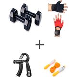 Ps Spor 1 kg Dambıl Set(1kg 2 Adet Dambıl) +Body Eldiven Sayaçlı Ayarlanabilir El Yayı ve Atlama Ipi - Siyah