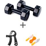 Ps Spor 1 kg Dambıl Set(1kg 2 Adet Dambıl) + Sayaçlı Ayarlanabilir El Yayı ve Atlama Ipi - Siyah