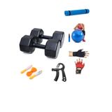 Ps Spor 10 Kg Dambıl X 2 Adet 20 Kg + 5 Çeşit Plastes Ve Egzersiz Seti
