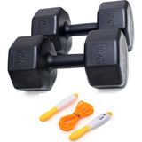 Ps Spor 10 kg Dambıl x 2 Adet = 20 kg Set + Sayaçlı Atlama Ipi - 2 x 10 kg
