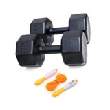 Ps Spor 10 Kg Dambıl x 2 Adet 20 Kg Set + Sayaçlı Atlama İpi